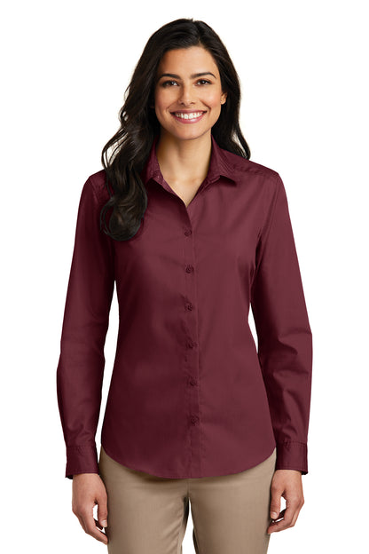 Camisa de Popelina de Manga Larga para Mujer Port Authority® LW100