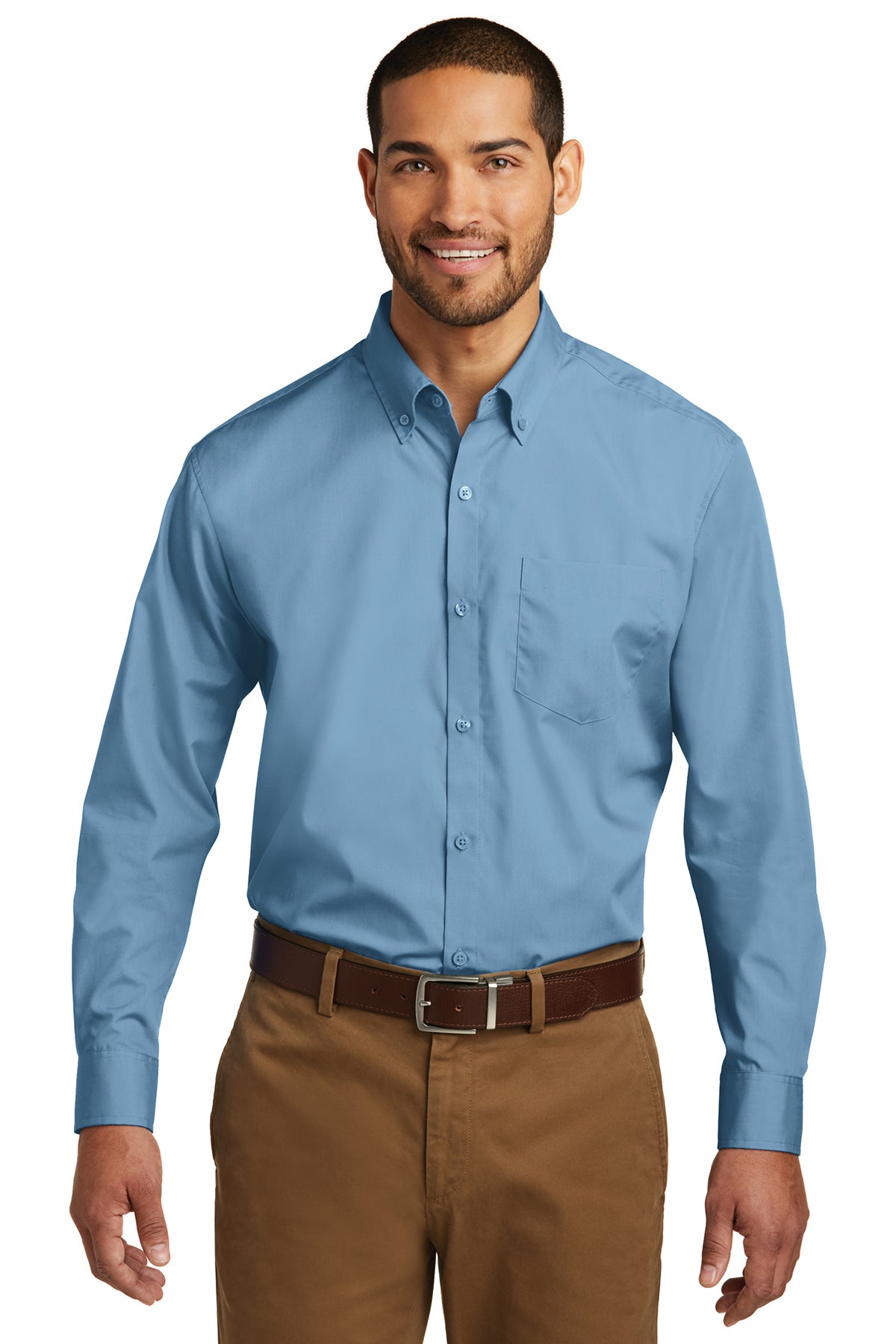 Camisa de Popelina de Manga Larga para Hombre Port Authority® W100