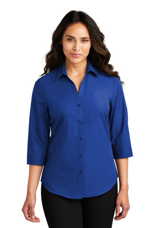 Camisa de Popelina de Manga 3/4 para Mujer Port Authority® LW102