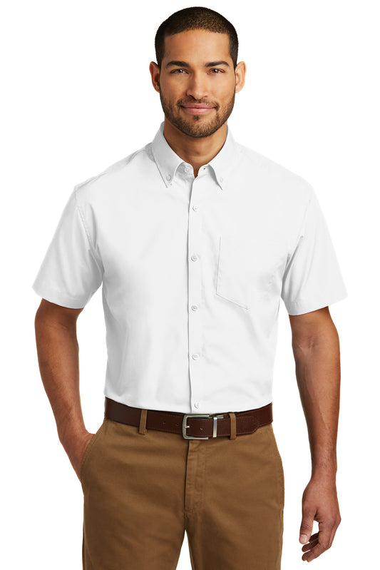 Camisa de Popelina de Manga Corta Carefree de Hombre Port Authority® W101